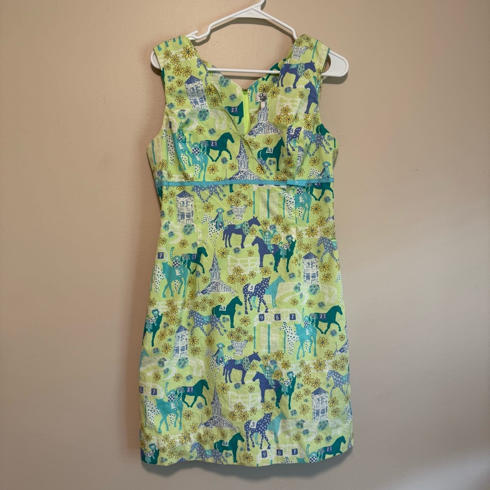 Lilly Pulitzer Lime Green Race Horse Dress